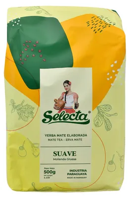 Produktbild von Selecta - Mate Tee Molienda Gruesa Suave 500g - Grob Geschnittene Blätter & Stängel - Klassisch Bitter & Belebend - Paraguay Yerba