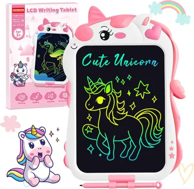 Obrázok produktu pre Magnetická tabuľa 8,5 palca, Jednorožec hračky, LCD vzdelávací kresliaci tablet, pre deti 3-12 rokov