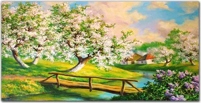 Produktbild von Coloray - Bild aus Glas - Glasbilder - 100 x 50 cm - Gehärtetes Glas Glasblock mit Bild Küche Wohnzimmer Wanddekoration Dekoration - Fluss Natur Blumen Baum