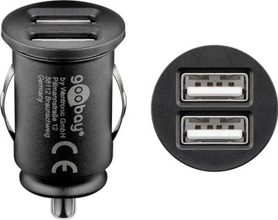 Produktbild von Goobay 15,5 W Dual-USB Auto-Ladegerät, Kfz-Ladeadapter mit 2x USB-Anschlüsse (15,5 W), schwarz