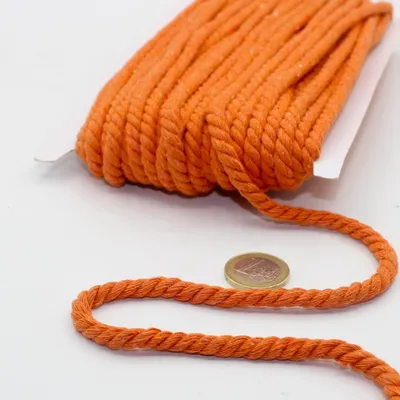 Baumwollkordel rund 5 mm geflochten 20 m rot