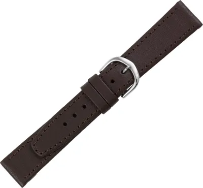 Produktbild von Minott > Uhrenarmband braun Kalbsleder Ton in Ton Naht > Verlauf, Stegbreite:18mm, Schließe:Silbern