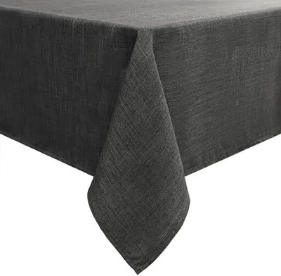 Produktbild von smiry Leinenoptik Tischdecke Abwaschbar Lotuseffekt Eckig 100 x 140 cm Tischtuch Leinendecke Wasserabweisend Tafeldecke Tischwäsche Fleckschutz, Dunkelgrau