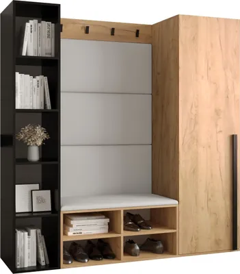 Produktbild von Garderobe MIRO Set 3 mit gepolsterten Paneelen Industrial Design