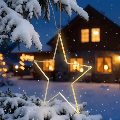 Produktbild von esotec Solar LED Weihnachtsstern Ø40cm Weihnachtsdeko outdoor 103414, KI-generiertes Bild