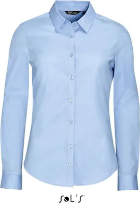 Produktbild von SOL'S Damen Bluse Stretch Business Hemd Langarm tailliert Hemdbluse, Größe:S, Farbe:Light Blue