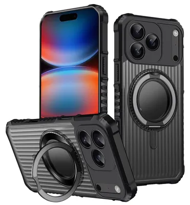 Obrázok produktu pre Puzdro MagSafe pre Apple iPhone 17 Pro Max s 360-stupňovým ochranným krúžkom na fotoaparát sivé