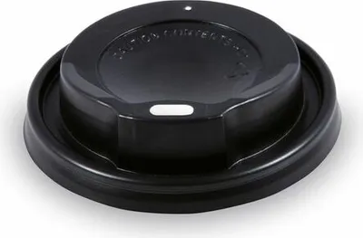 Produktbild von 200x Domdeckel schwarz für Pappbecher und EPS-Thermobecher mit Ø 80mm