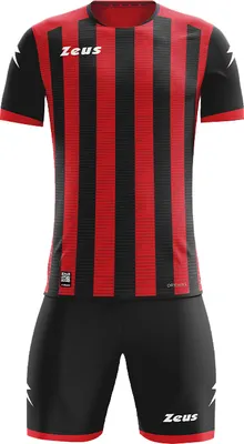 Produktbild von L/XL|Zeus Icon Teamwear Set Trikot mit Shorts schwarz rot