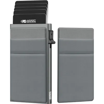 Obrázok produktu pre AdroitGoods Card Holder Grey - Puzdro na kreditnú kartu - Vysúvacie puzdro na kartu - Hliník - Peňaženka - Puzdro na kartu pre mužov - Puzdro na kartu pre ženy