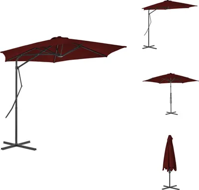 Produktbild von vidaXL Sonnenschirm mit Stahlmast Bordeauxrot 300x230 cm -  Sonnenschirme & Sonnenschutze