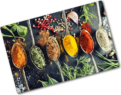 Produktbild von Tulup Glas Herdabdeckplatte - 80x52 cm - Glaskeramikkochfeld-Abdeckung Spritzschutz Glasabdeckplatte - Einteilig - Essen & Getränke - Bunte Gewürze - Mehrfarbig