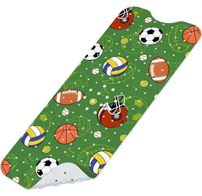 Productafbeelding van Antislip badmat met voetbalprint, 100 x 40 cm, PVC, machinewasbaar