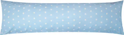 Produktbild von Seitenschläferkissen Bezug 40x145cm - Sterne Muster in Hellblau -  100% Baumwolle Stillkissenbezug (376-2-B)