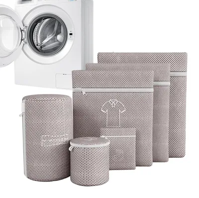 Produktbild von Set mit 6 Wäschebeuteln für Kleidung mit Reißverschluss