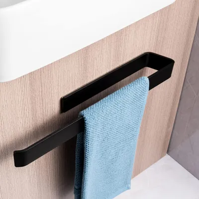Produktbild von Handtuchhalter Schwarz Duschtuchhalter Ohne Bohren handtuchstange Selbstklebend für Badezimmer Küche Dusche