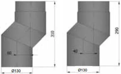 Produktbild von S-Bogen für Rohr 130 mm schwarz