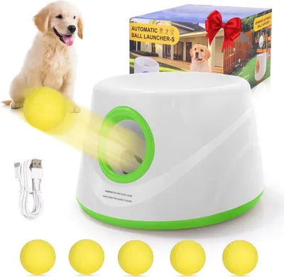Produktbild von Tennisballwerfer für Hunde - Automatischer Ballwerfer - Nicht elektrisch - Kunststoff - XS - Set - Schwarz