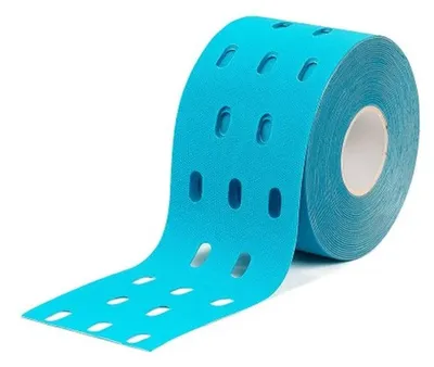 Imagen del producto de Cinta kinesiológica Dr. Nek, azul con agujeros