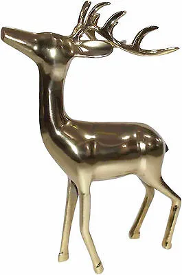 Produktbild von Hirsch stehend gold Aluminium Statue aus polierten Aluminium gold 28 X 13 X 41cm
