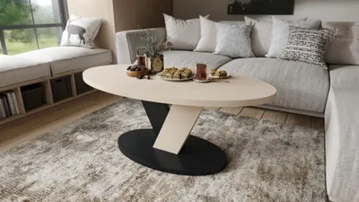 Produktbild von Design Couchtisch Lova oval 110x45x60 cm Wohnzimmertisch ovaler Tisch Sofatisch