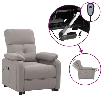 Image de vidaXL Fauteuil relax électrique Tissu Taupe