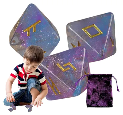 Produktbild von Astrologie-Würfel, Runenwürfel | Wahrsagenspiel, 8-seitiger Würfel – Brettspielwürfel aus polyedrischem Material, Rune mit Kordeltasche, Zubehör für Wahrsagen
