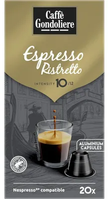 Obrázek produktu pro Kapsle Caffè Gondolier Espresso Ristretto, 20 kusů, 110 g, kompatibilní