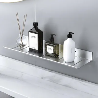 Produktbild von Bohrfreie Ablage, Aluminiumlegierung, Hohe Tragkraft wasserdicht rostfrei, Belüfteter Boden, Silber, 40cm