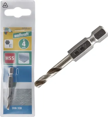 Obrázok produktu pre wolfcraft GmbH 7258000, Vŕtačka, 4 mm, 53 mm, Kov, 2 cm, 135°