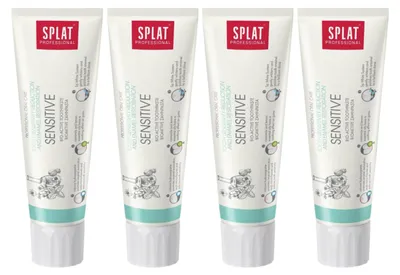 Zdjęcie produktu dla SPLAT – Pasta do zębów – Wygodne opakowanie 4 szt. – Sensitive – Do wrażliwych zębów – Bez fluoru