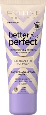 Zdjęcie produktu dla Eveline Cosmetics Better Than Perfect – podkład, długotrwały efekt, błyszczące wykończenie, Odcień 1.5 ivory beige