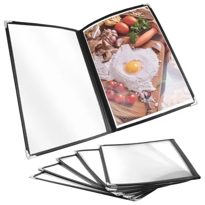 Obrázek produktu pro Solidchoice – Sada 5 černých držáků na jídelní lístky pro restaurace