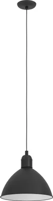 Produktbild von EGLO Pendellampe Priddy, Pendelleuchte über Esstisch, runde Hängeleuchte aus Metall in Schwarz und Weiß, Hängelampe mit E27 Fassung, Ø 30,5 cm