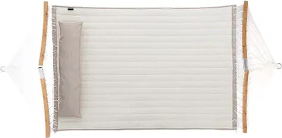 Produktbild von Famanu Hangmat - Gewattehrte Doppelhangmat - Gebrochen Weiß/Beige - 200 x 140 cm