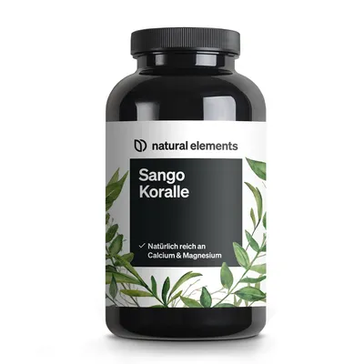 Produktbild von natural elements Sango Meereskoralle – 180 Kapseln – 660 mg Calcium – 330 mg Magnesium