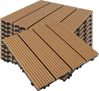 Produktbild von WPC Terrassenfliesen Terrassendielen Fliese Klickfliesen in Holzoptik Bodenbelag (11 Stück / 1 m²)