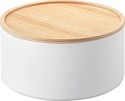 Obrázok produktu pre Yamazaki úložný box okrúhly s vekom 22x11cm biely