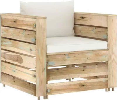 Produktbild von vidaXL 2-tlg. Garten-Lounge-Set mit Kissen Grün Imprägniertes Holz