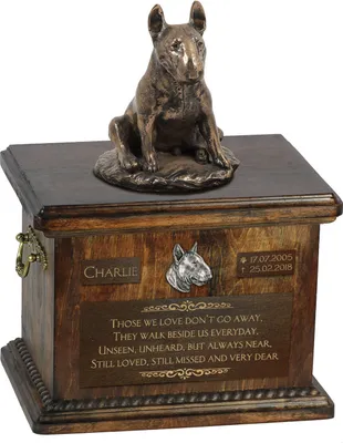 Zdjęcie produktu dla Pitbulterier X - urna na prochy psa, urna ze statuetką, personalizowana urna na psie prochy marki Art-Dog