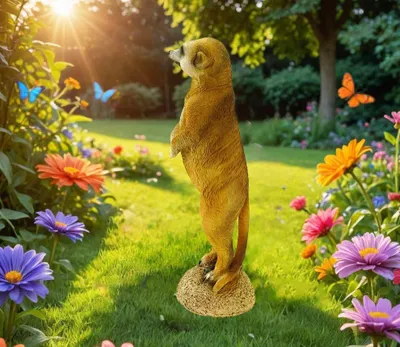 Produktbild von Kleines Stokstaartchen Gartenfigur - Tierfigur 20 cm - Dekorativ für draußen