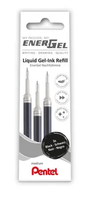 Produktbild von 3 Pentel EnerGel Gelschreiberminen schwarz