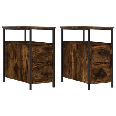 Produktbild von Nachttische 2 Stk. Räuchereiche 30x60x60 cm Holzwerkstoff