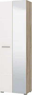 Produktbild von Dmora Kleiderschrank 2-türig Griante 60x193h cm Weiß, Kleiderstange 4 Regale