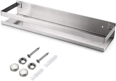 Produktbild von Schwarz Metall Badewannenaccessoire Caddy Regalwand badewannen douche organisator für Küche Badewanne Wohnzimmer Hotel (40 cm Silber)