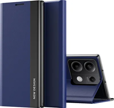 Produktbild von Hülle für Xiaomi Redmi Note 13 Pro 5G/Poco X6 Leder PolyurethanKlapphülle Schutzhülle mit Standfunktion Navy blau