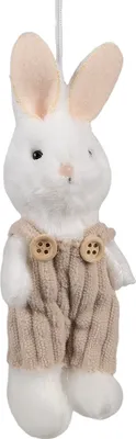 Produktbild von Clayre & Eef Oster-Anhänger Kaninchen 14 cm Weiß Synthetisch