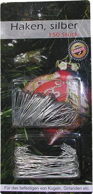 Produktbild von 150 Kugelaufhänger Schnellaufhänger Christbaumkugel Aufhänger silber