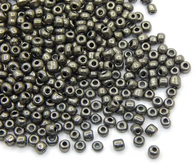 Glasperlen 6/0 - 4 mm - Metallicfarbe - Antik-Silber - 1100 Stück