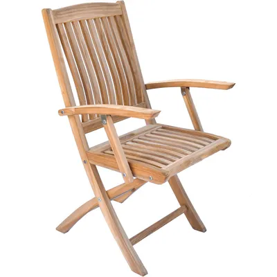 Productafbeelding van Teako Design klapstoel Ancona teakhout met armleuningen, set van 2, groen